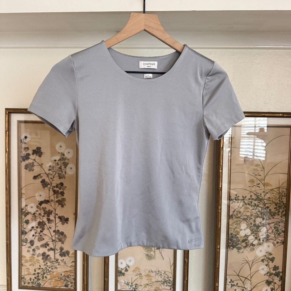 Aritzia Contour Light Gray Short Sleeve Tee